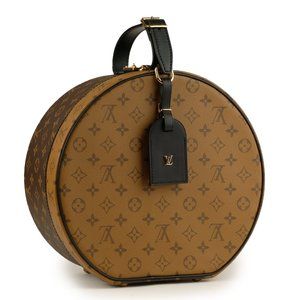Rare LOUIS VUITTON Reverse Monogram Hat Box 30 Round Bag